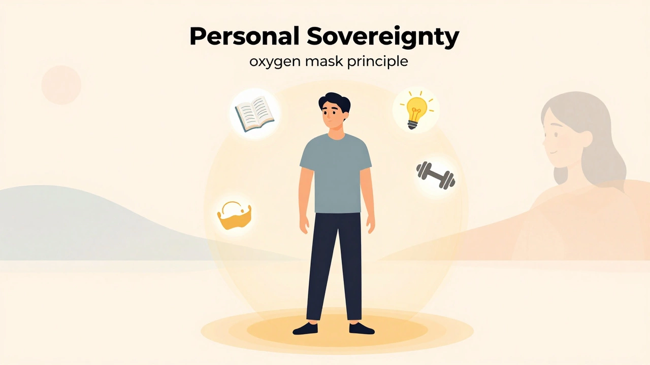 Man surrounded by a golden aura of personal interests and self-growth