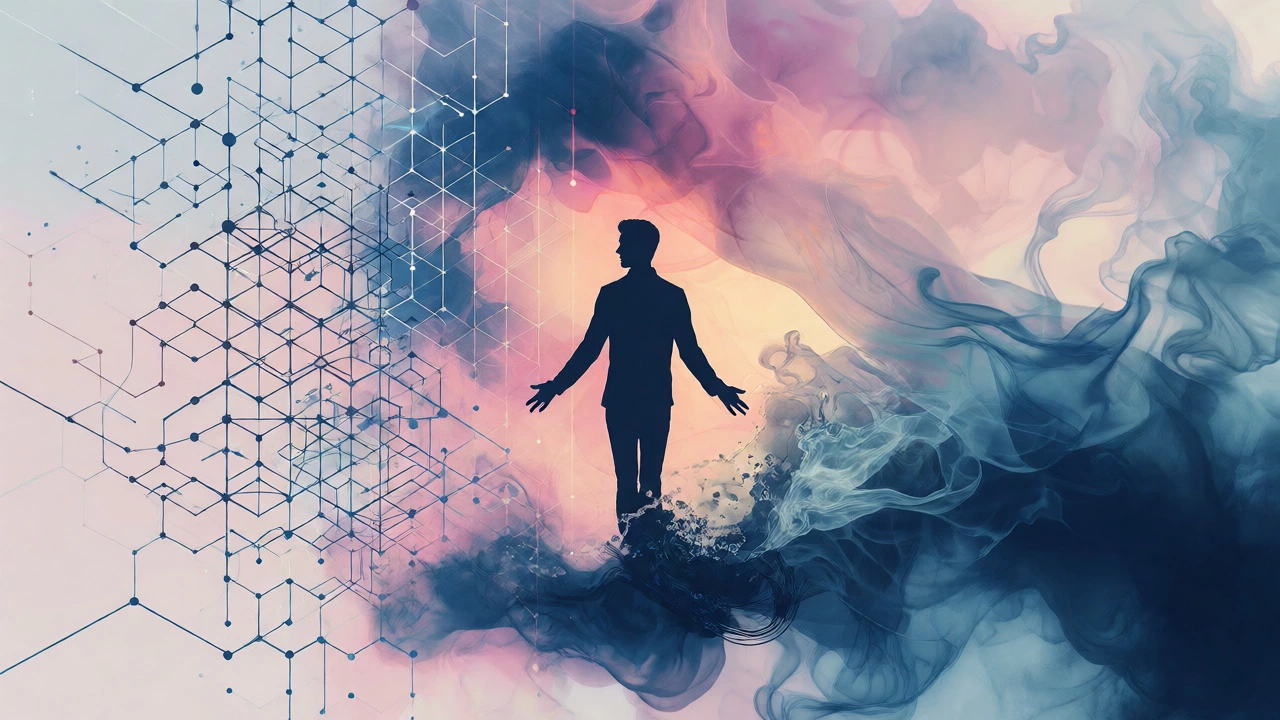 Abstract concept of balancing structure and flow for inner peace